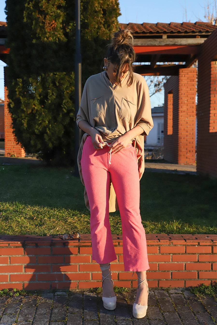 Liv Bergen Hose Frottee in pink lemonade Sonderangebot