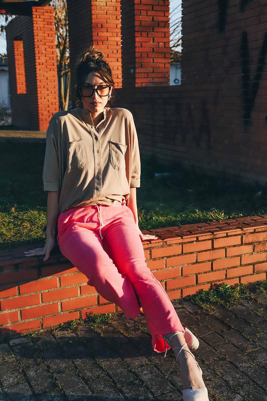 Liv Bergen Hose Frottee in pink lemonade Sonderangebot