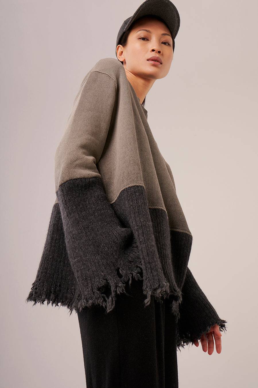Liv Bergen Sweater Cotton dye in mocca Saisonale Angebote