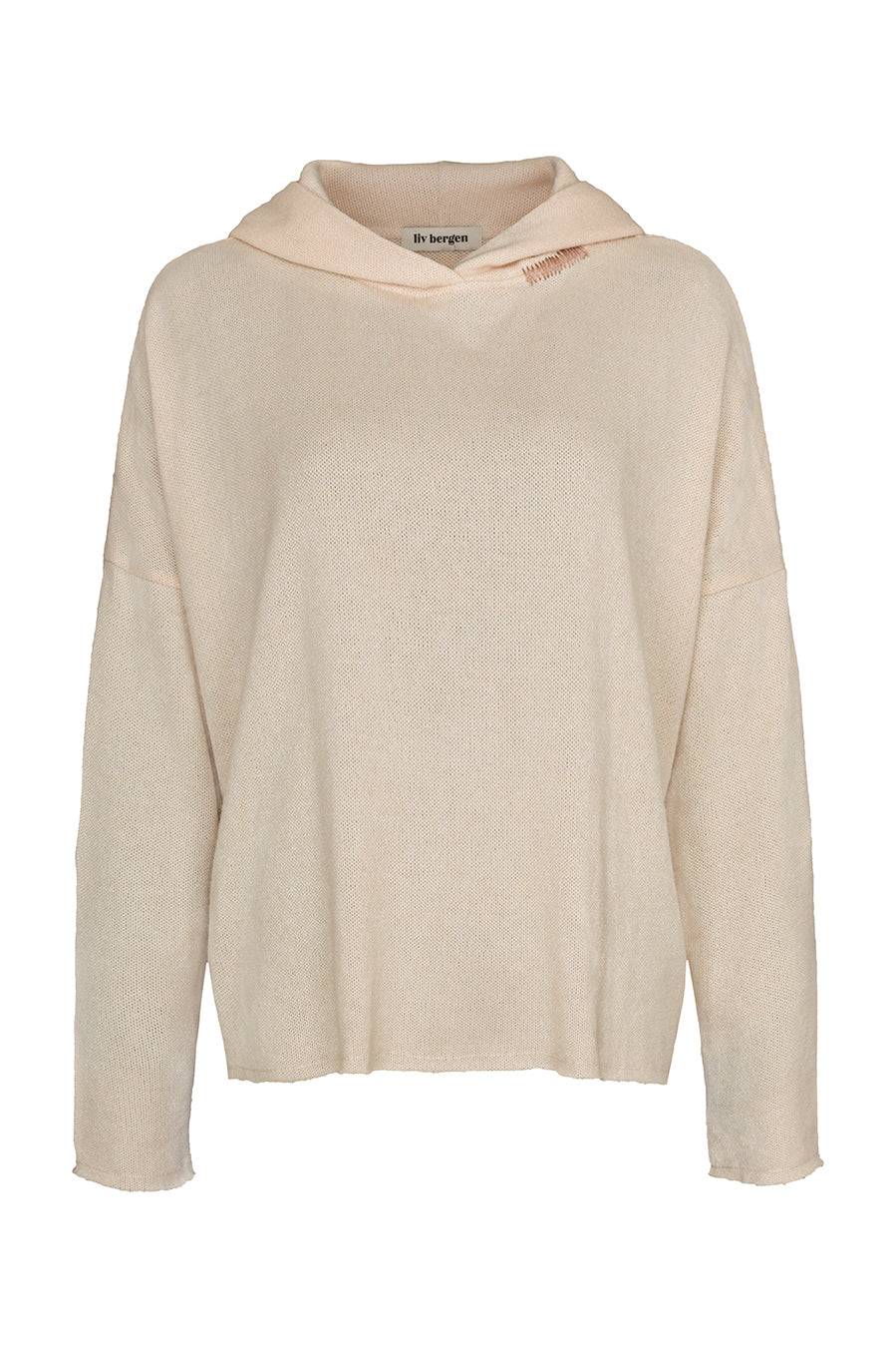 Liv Bergen Hoodie Knit in creme Fabrikverkauf