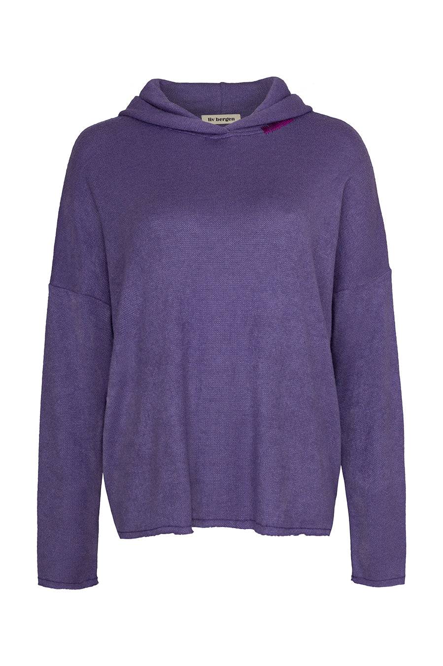 Liv Bergen Hoodie Knit in purple ash Blitzverkäufe