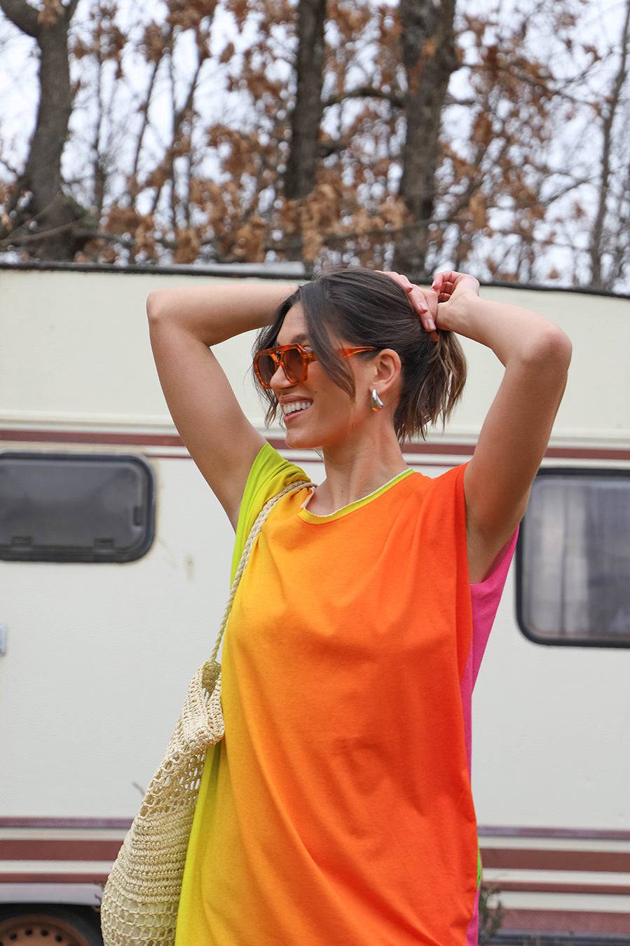 Liv Bergen Kleid Rainbow in multicolour Neueste Mode