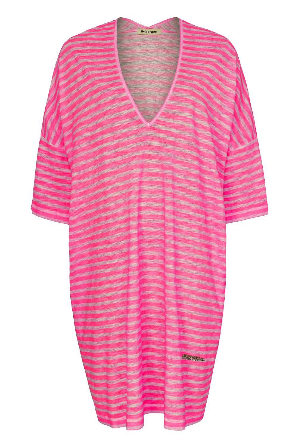 Liv Bergen Oversized Kleid in stripe neon pink Exklusive Angebote