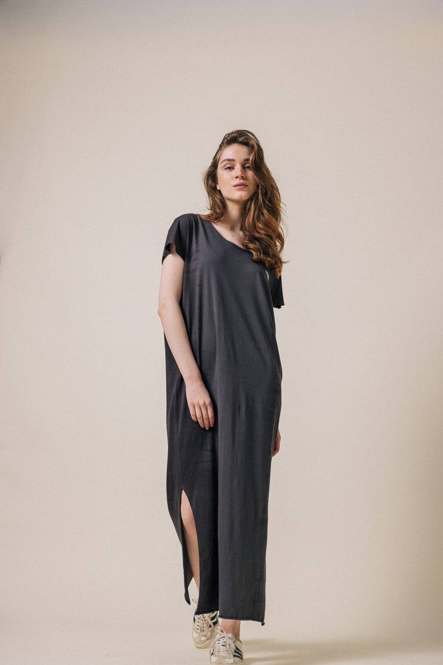 Liv Bergen Kleid Spray in charcoal Blitzangebot