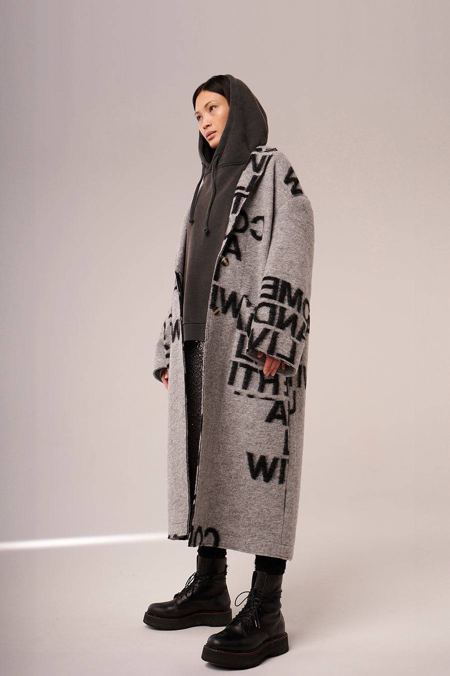 Liv Bergen Mantel Come in black/grey Tägliche Deals
