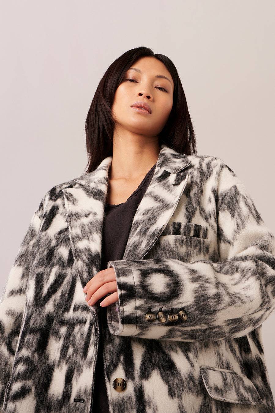 Liv Bergen Jacke Come in black/white Riesige Ersparnisse