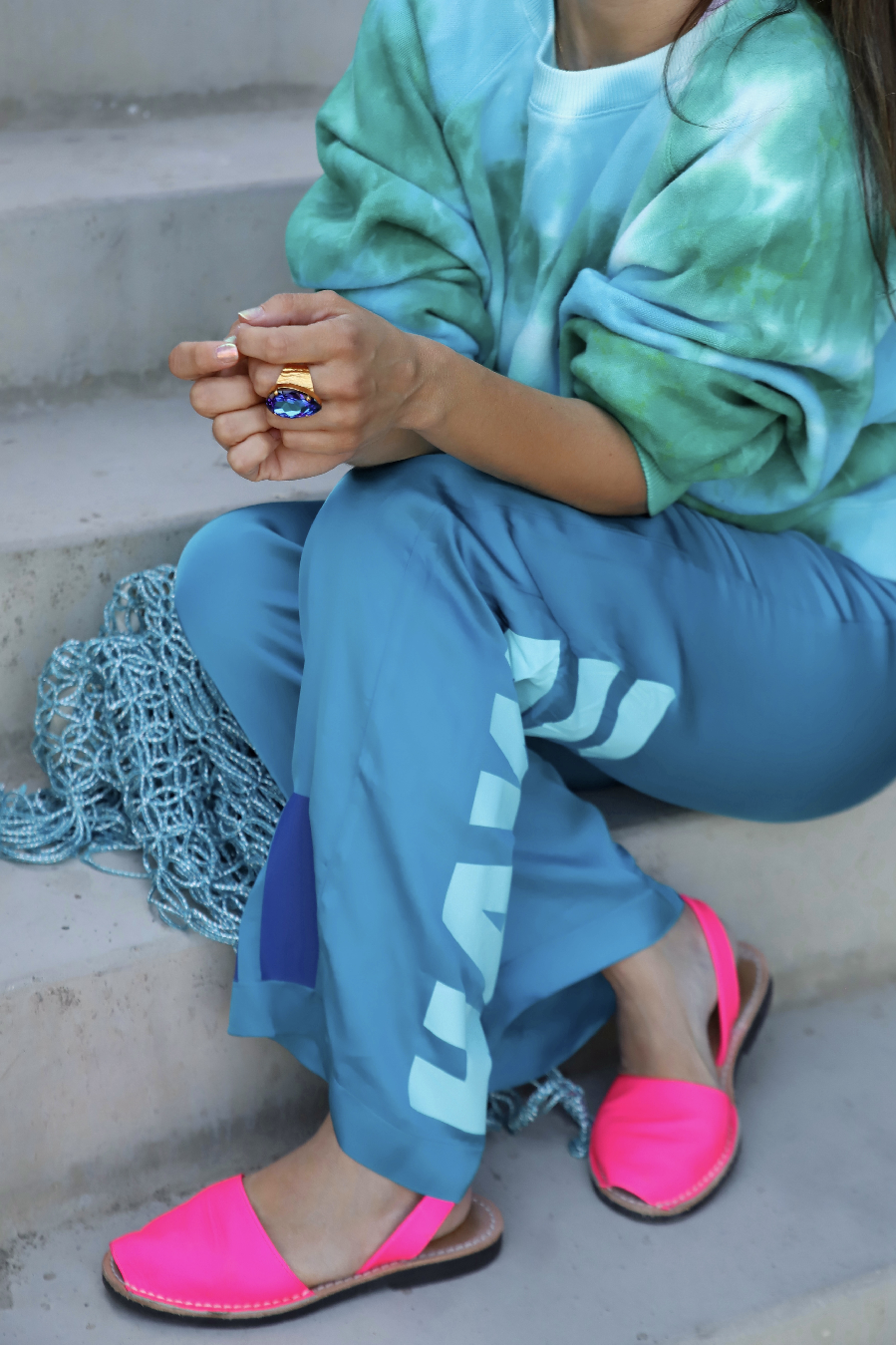 Liv Bergen Sweater Clouds in turquoise Rabatte dieses Monats
