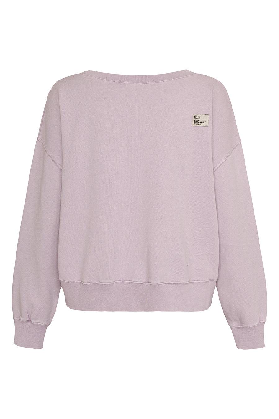 Liv Bergen Sweater square "100% Organic Cotton" in lilac Super Sparpreis
