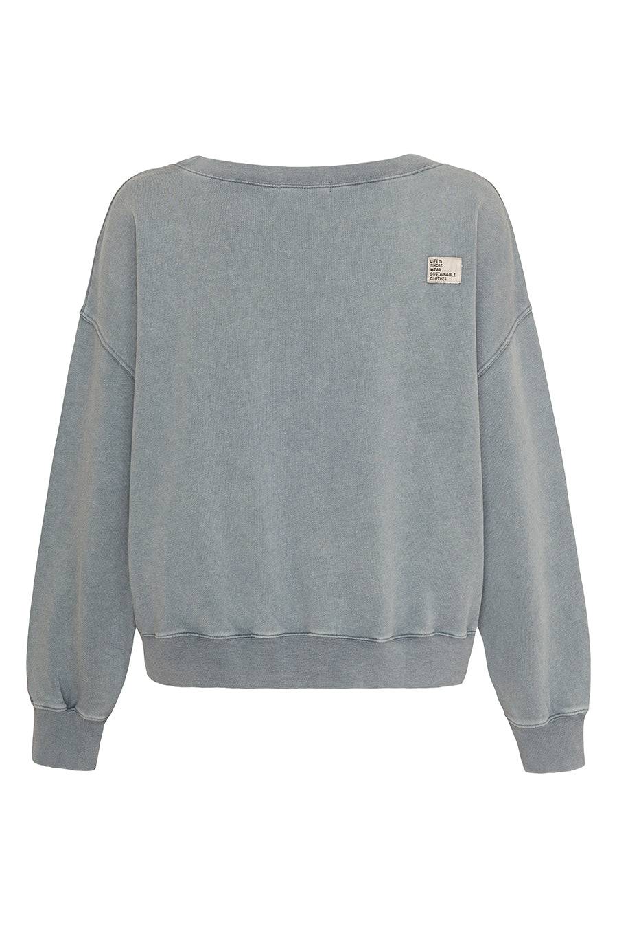 Liv Bergen Sweater square "100% Organic Cotton" in stormy Wochenangebot