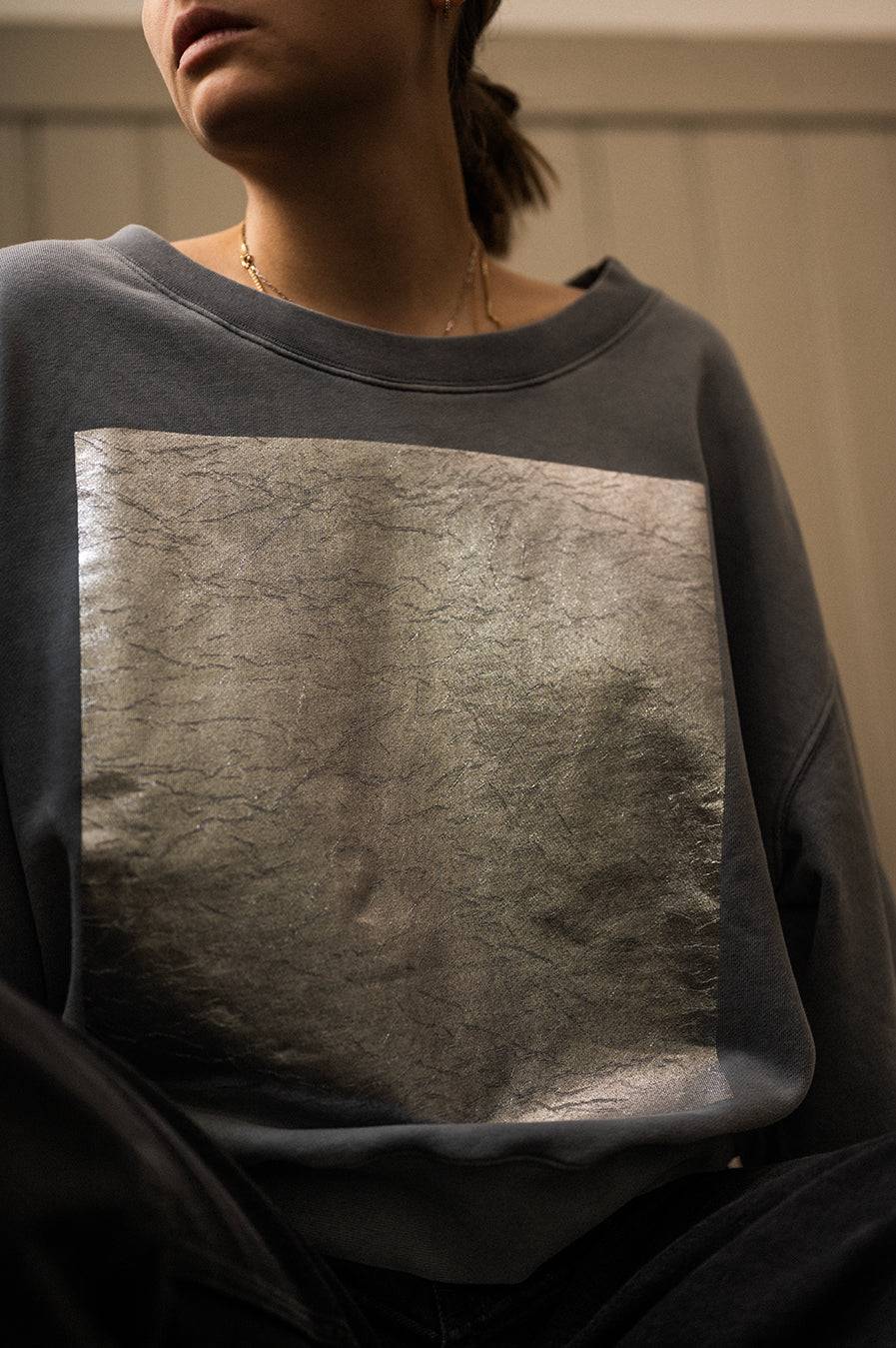 Liv Bergen Sweater square "100% Organic Cotton" in stormy Wochenangebot