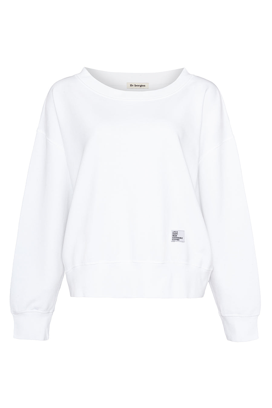 Liv Bergen Sweater "100% Organic Cotton" in optic white Begrenzte Freigabe