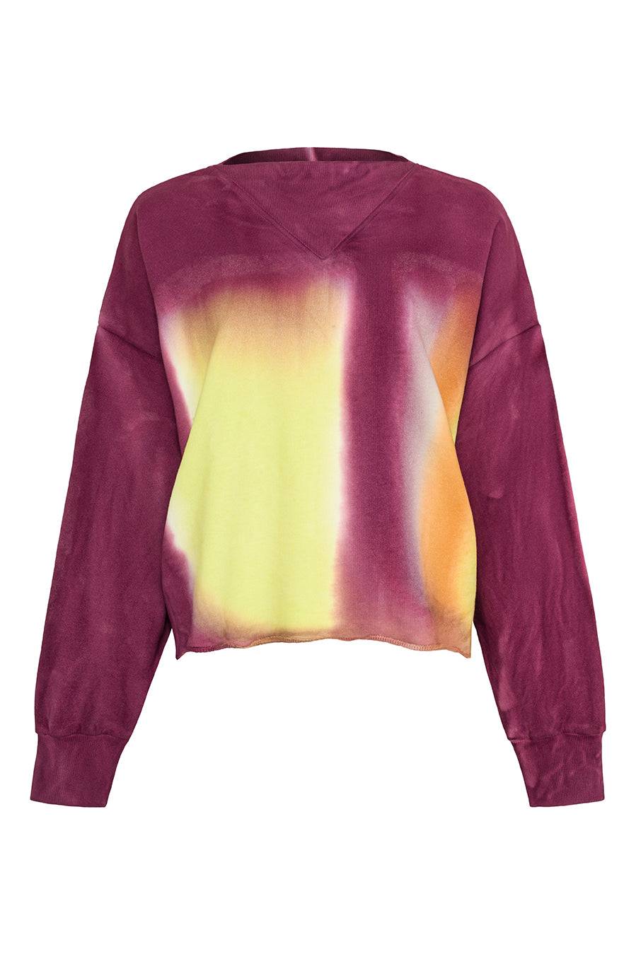 Liv Bergen Sweater handpainted in aubergine Auslauf