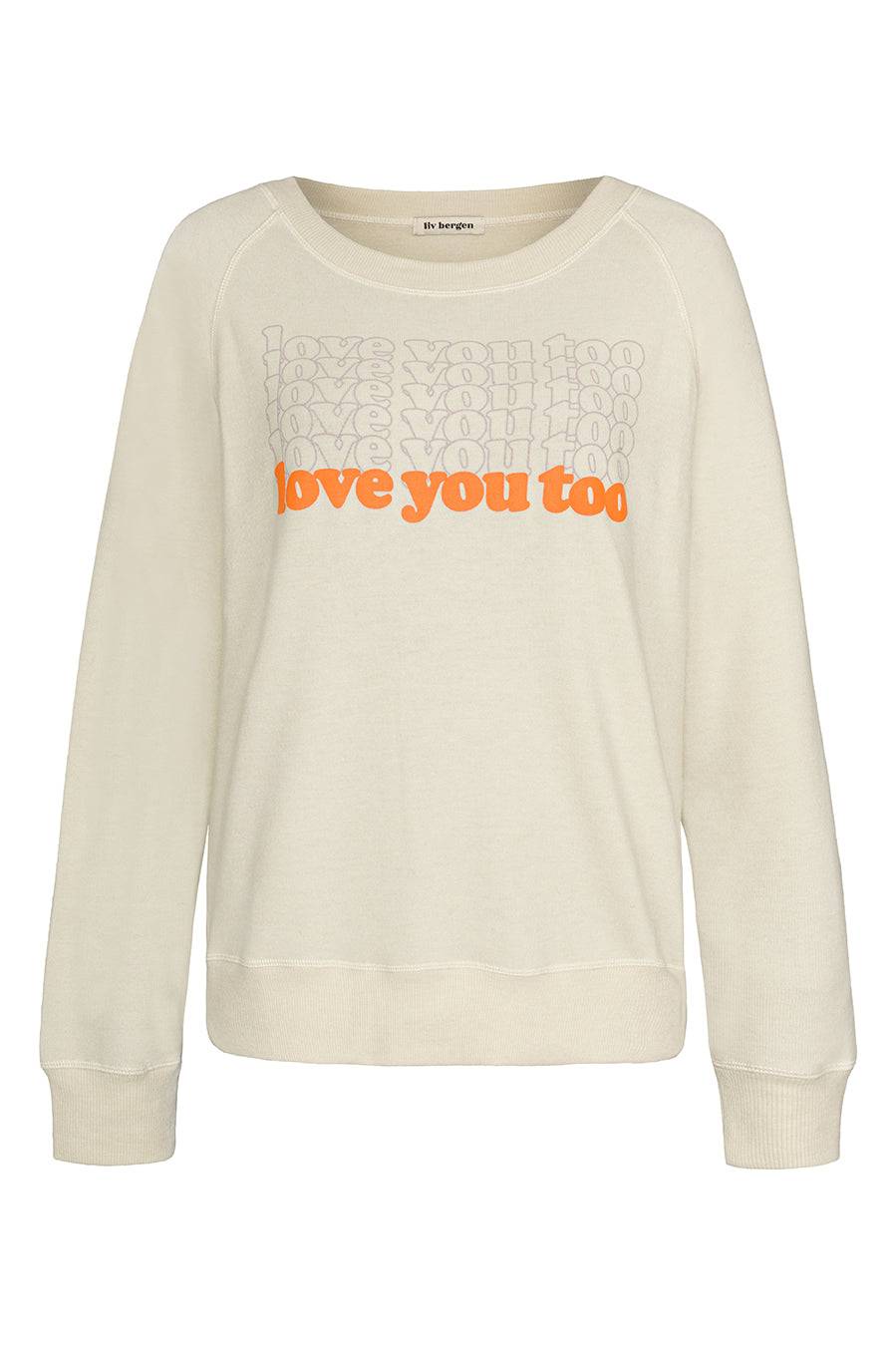 Liv Bergen Sweater LOVE in silver Schlussverkauf