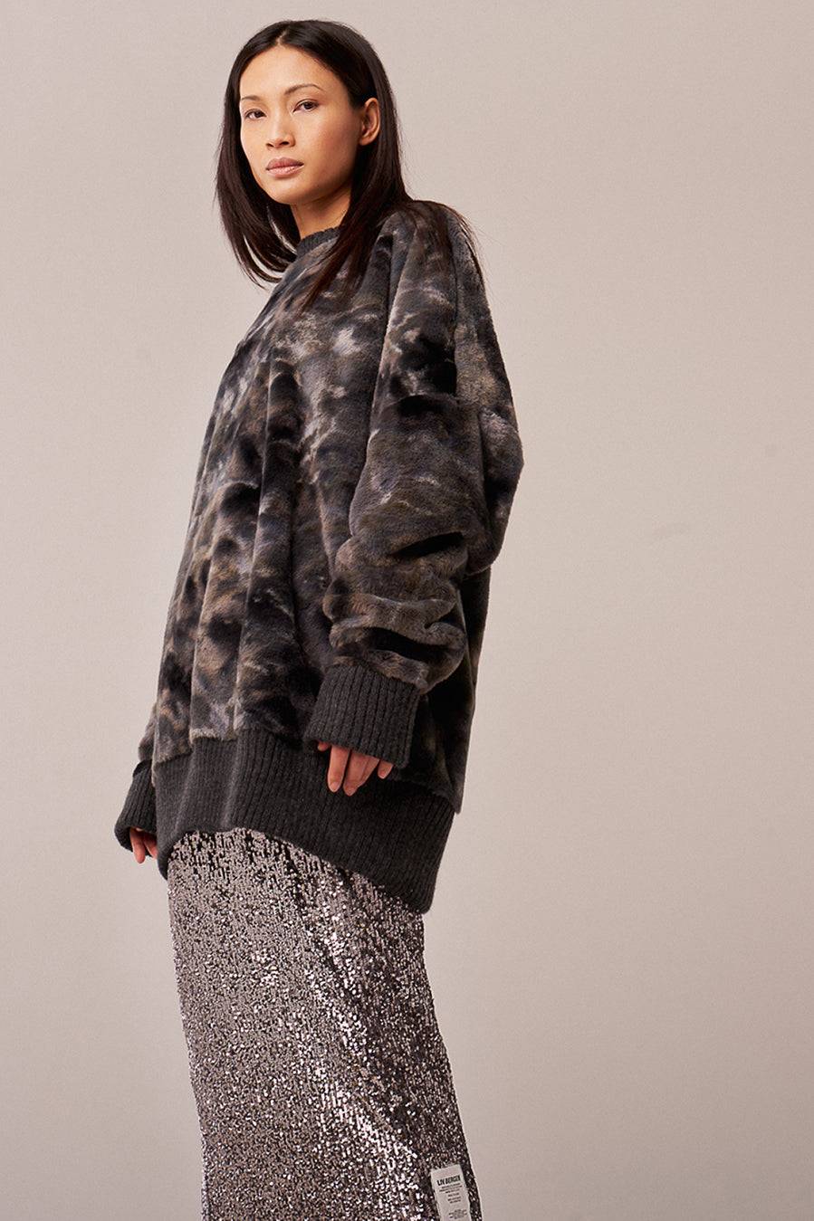 Liv Bergen Sweater Soft in grey batik Rabatte dieses Monats