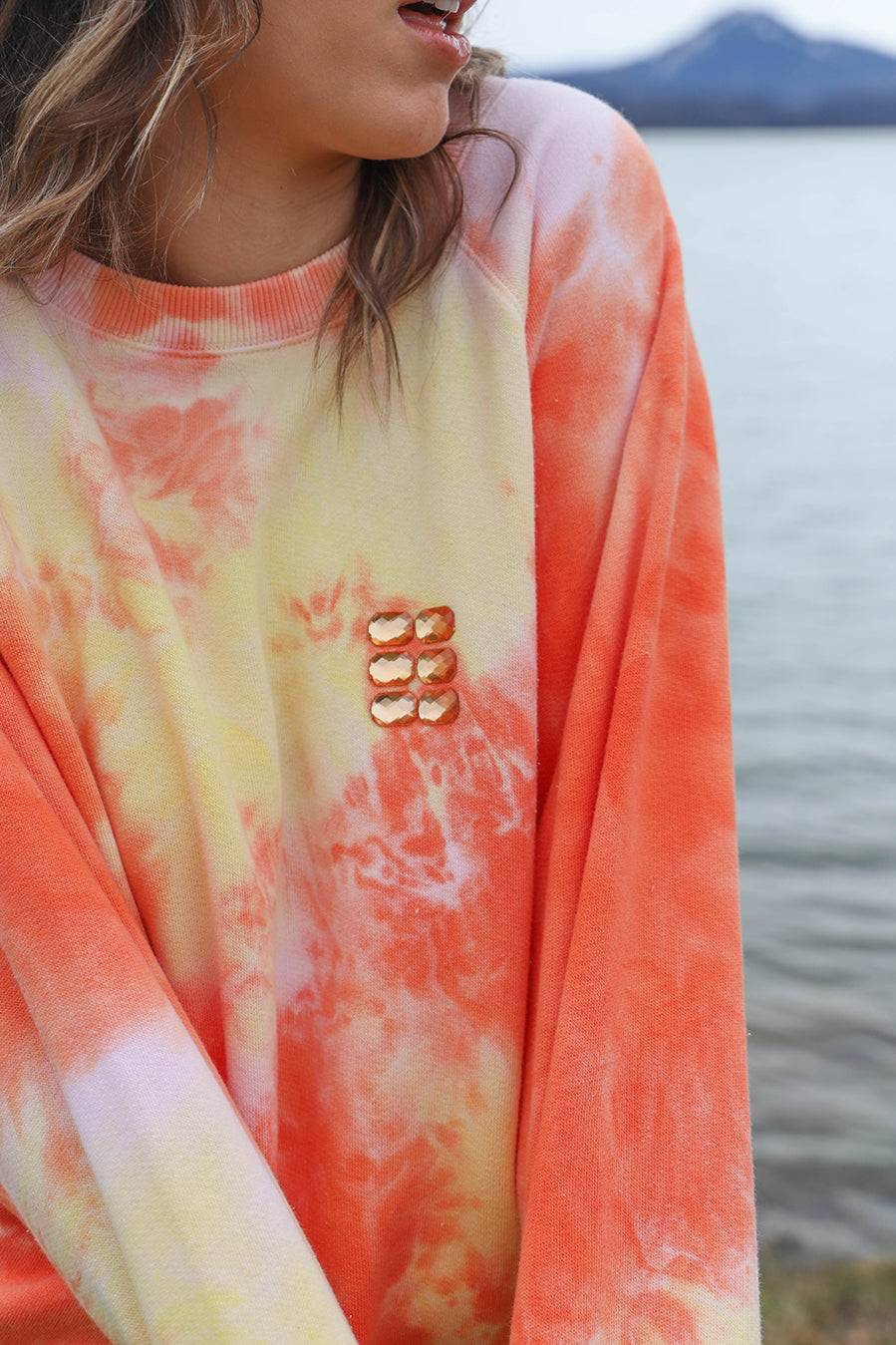 Liv Bergen Sweater Clouds in orange Saisonschlussverkauf