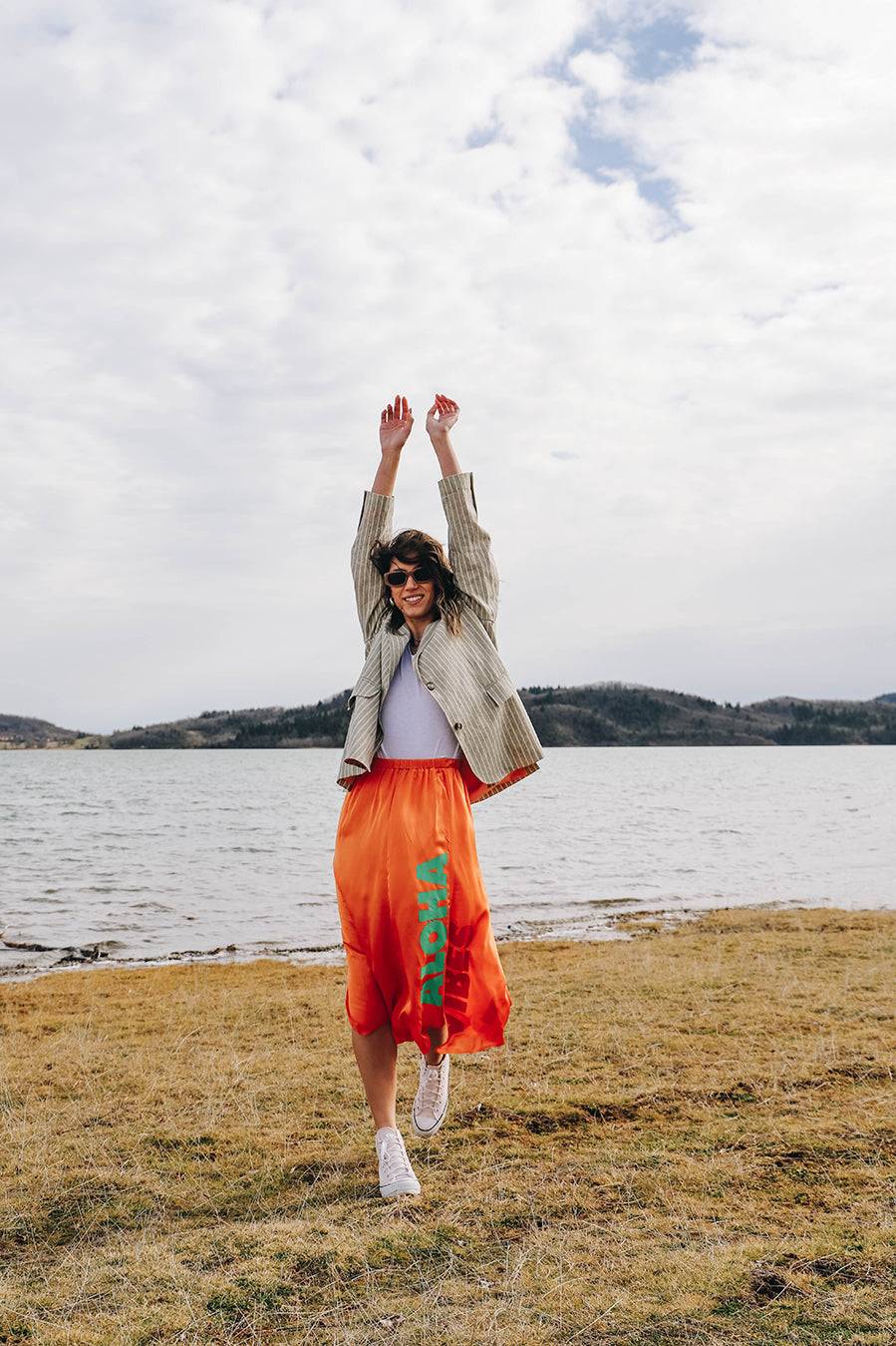 Liv Bergen Rock ALOHA VIBES in orange Valentinstagsangebot