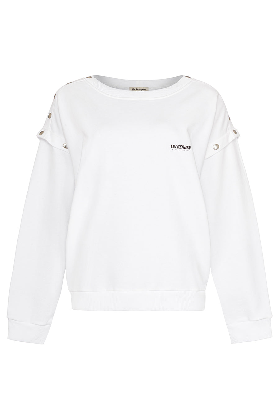 Liv Bergen Sweater Rivets in optic white Günstig kaufen