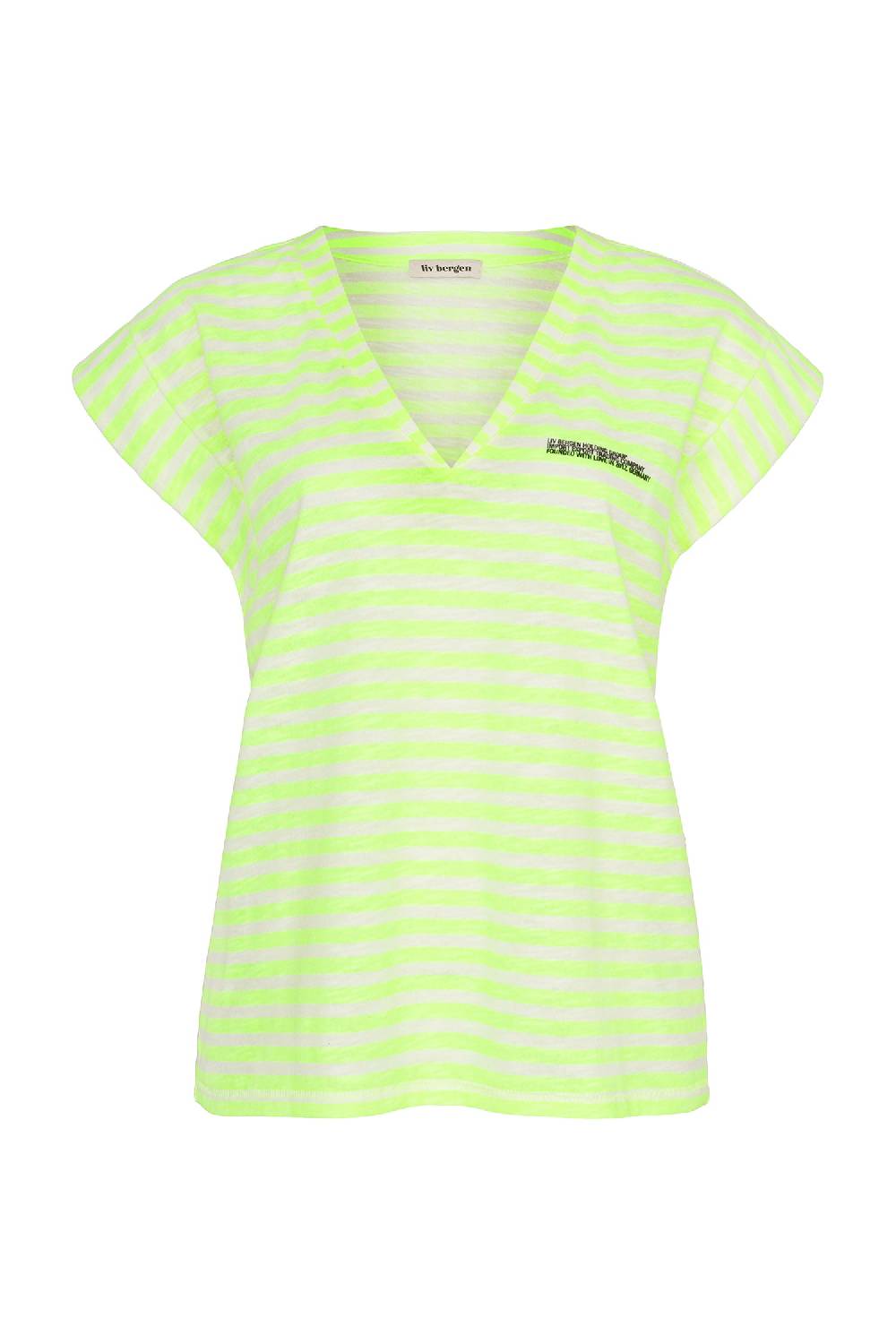 Liv Bergen T-Shirt Stripe in neon yellow Vatertagsangebot