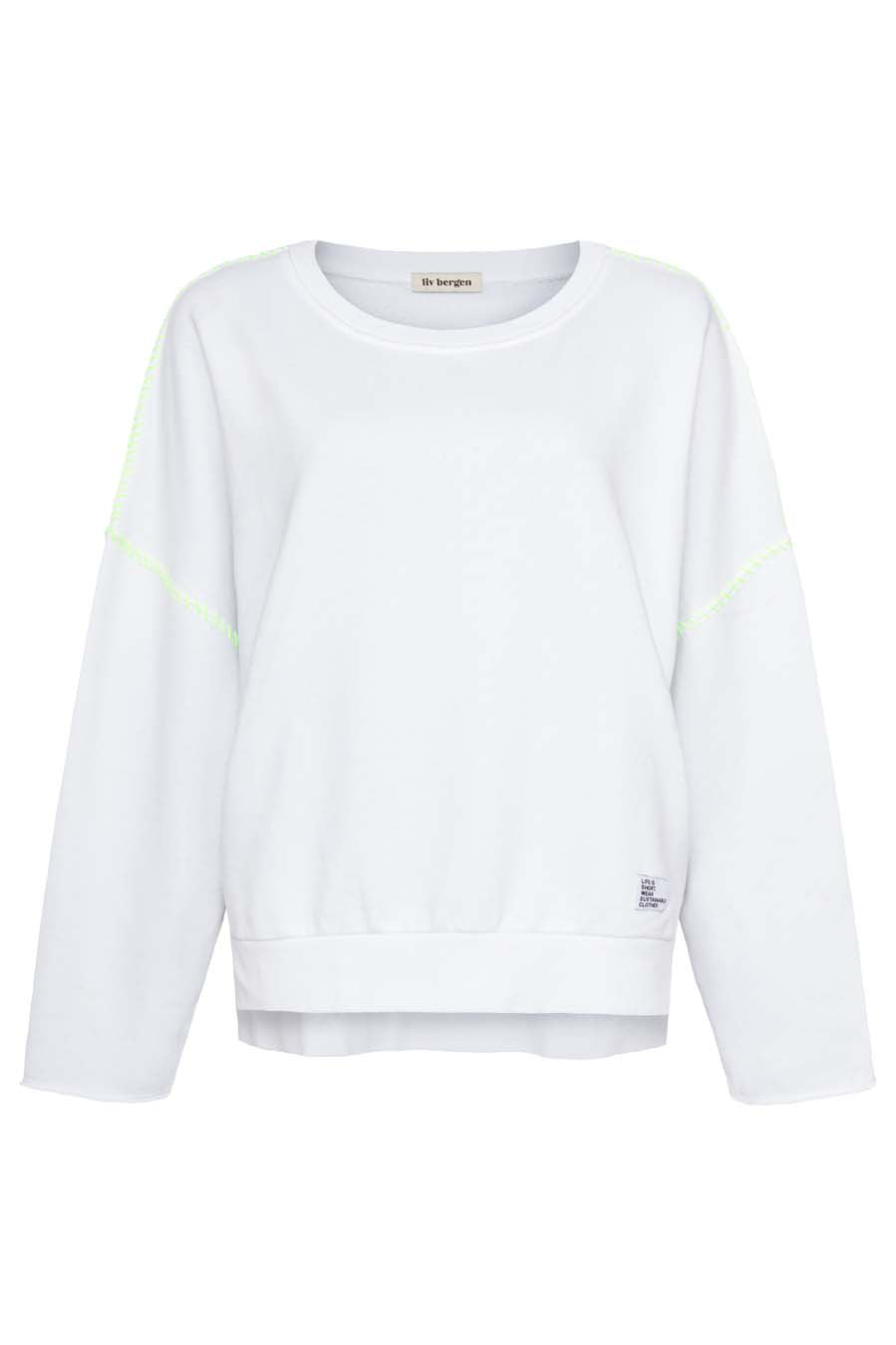 Liv Bergen Sweater "100% Organic Cotton" handstitched in optic white Vierteljährliche Förderung