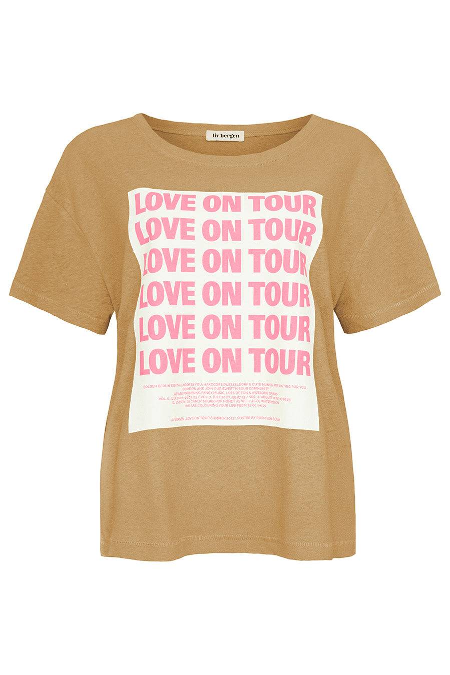 Liv Bergen T-Shirt LOVE ON TOUR in hazelnut Black Friday Preise
