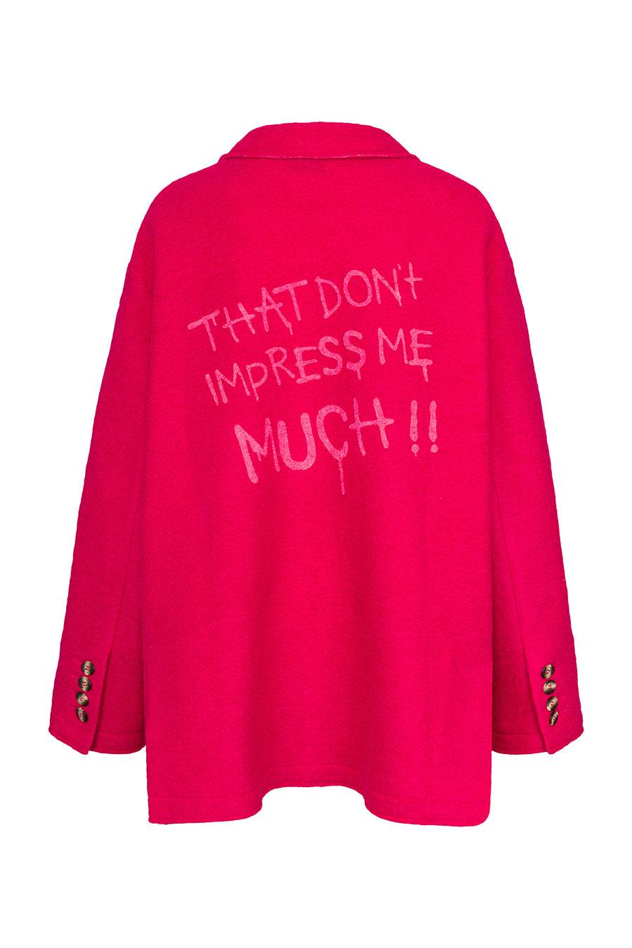 Liv Bergen Oversized Jacke "THAT DON'T IMPRESS ME MUCH" in pink Kostenloser Versand international