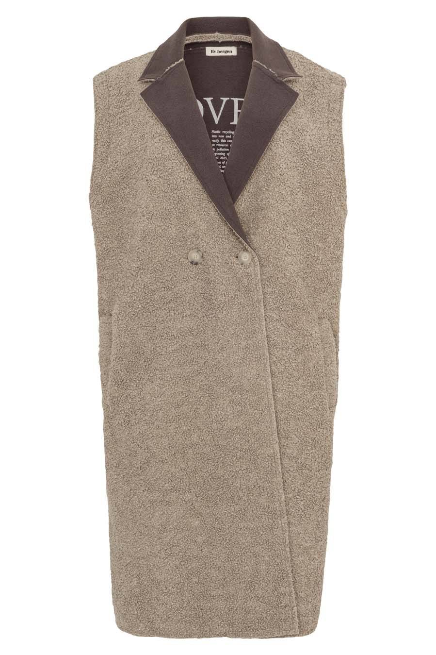 Liv Bergen Weste Teddy in stone grey Auslauf