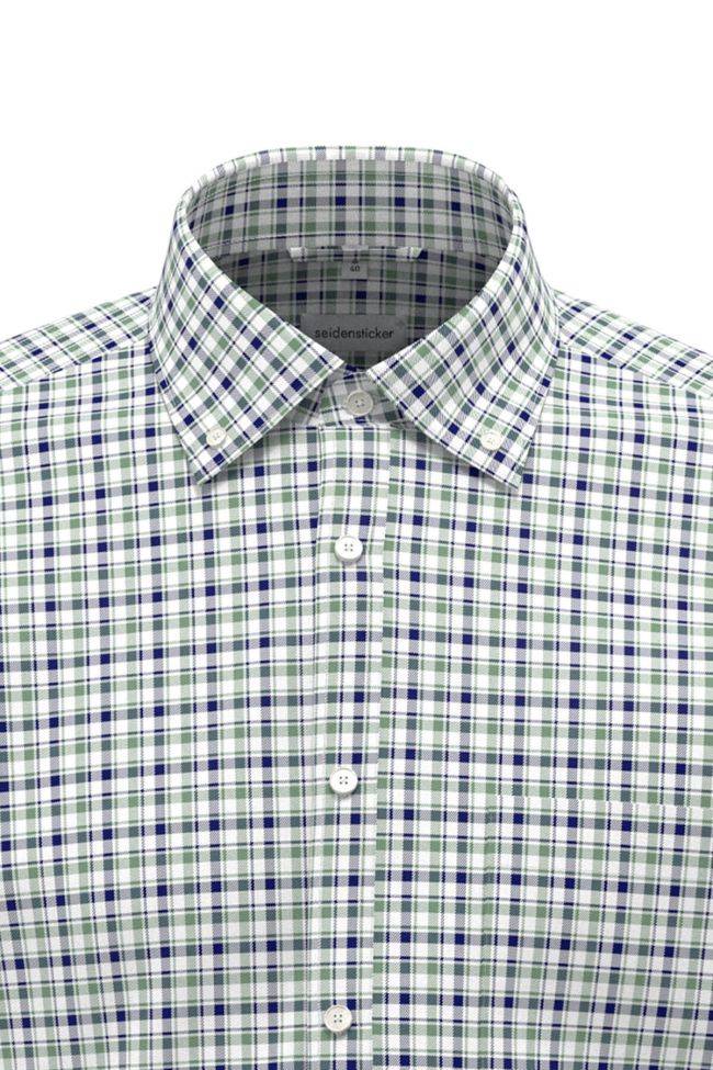 seidensticker Hemd Herren Seidensticker Regular Bügelfreie Karo kragen Button-Down Kurze Ärmel Angebote