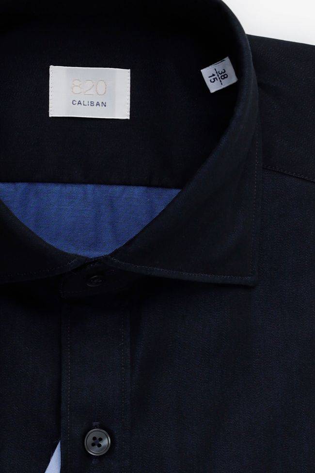 caliban Hemd Herren Caliban Slim Einfarbig 100% Baumwolle kragen Französisch Lange Ärmel Sonderangebot