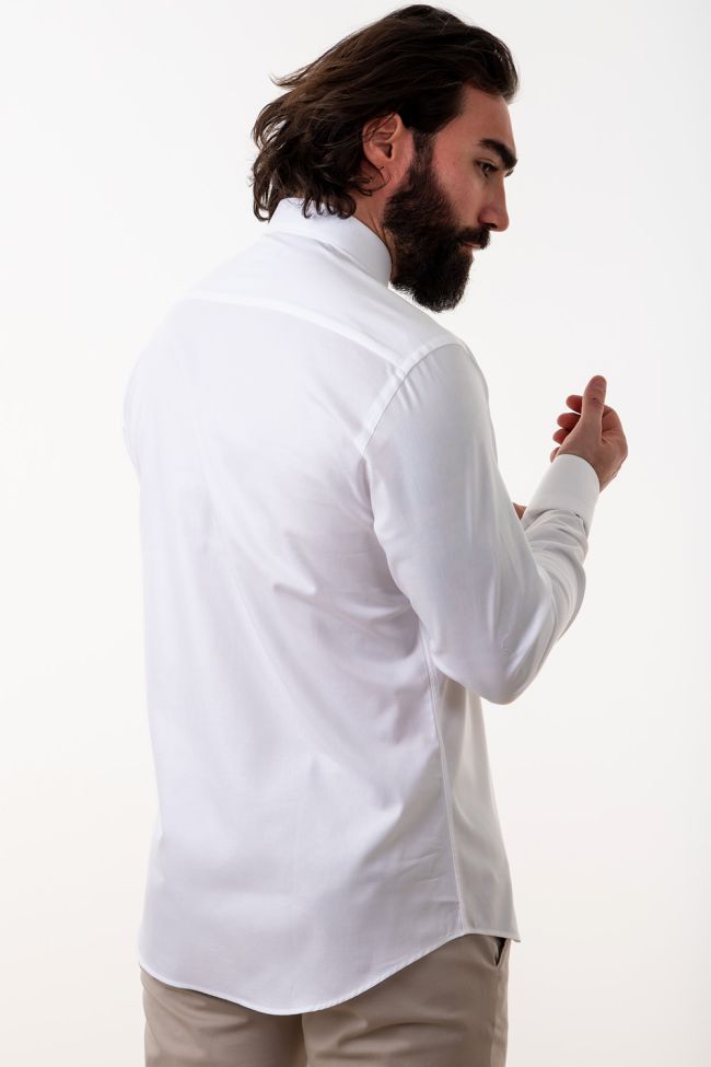 aplomb Hemd Herren Aplomb Slim Einfarbig 100% Baumwolle kragen Französisch Lange Ärmel Preisnachlass