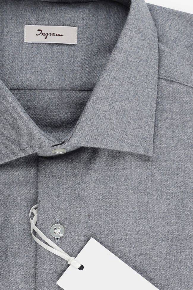 ingram Hemd Herren Ingram Regular Einfarbig 100% winter cotton kragen Italienisch Lange Ärmel Saisonschlussverkauf