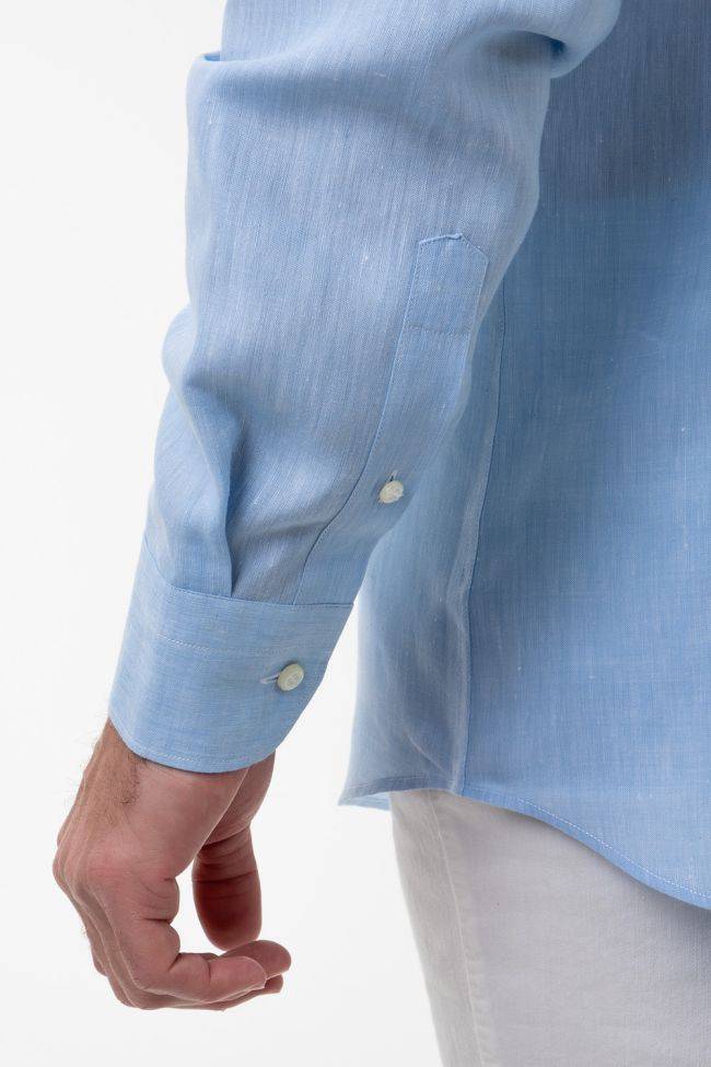 aplomb Hemd Herren Aplomb Classic Einfarbig 100% Leinen kragen Button-Down Lange Ärmel Bis zu 65% Rabatt