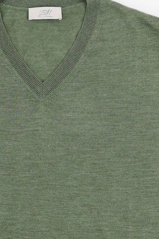 enzo mantovani Strickwaren Herren Enzo Mantovani V-Ausschnitt Regular Einfarbig 70% cashmere 30% silk Outlet