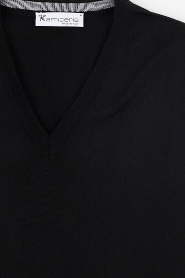 kamiceria Strickwaren Herren Kamiceria V-Ausschnitt Slim Einfarbig 100% Merinowolle Extrafine Verkauf