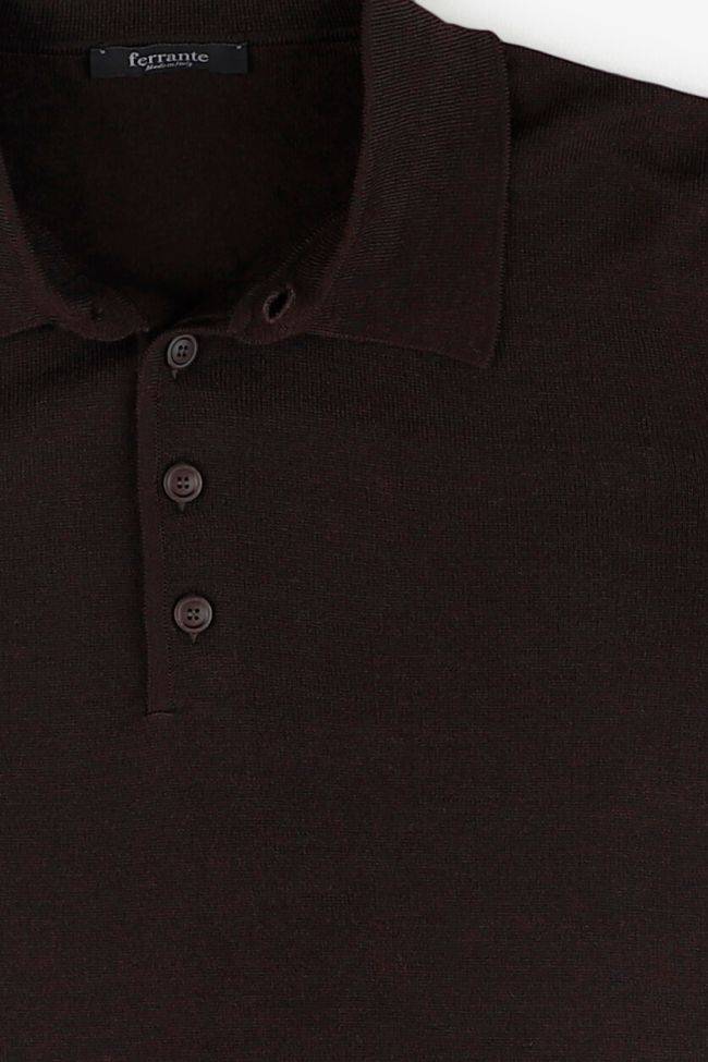 ferrante Strickwaren Herren Ferrante Polokragen Regular Einfarbig 100% Merinowolle Extrafine Fabrik Onlineshop