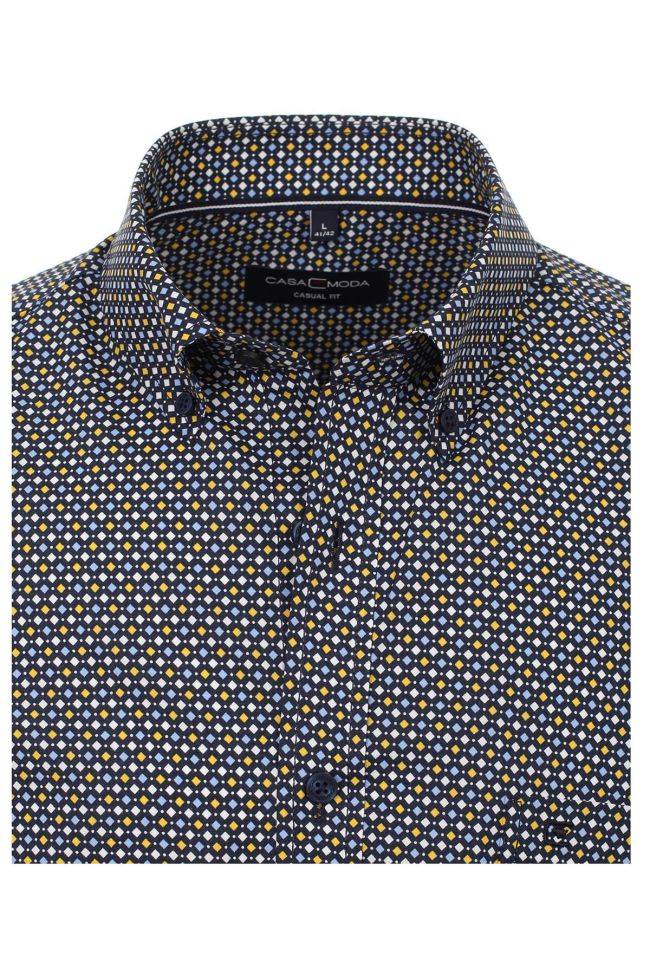 casamoda Hemd Herren Casamoda Classic Muster kragen Button-Down Kurze Ärmel im Angebot