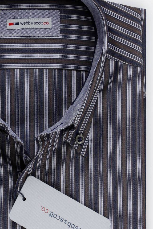 webb & scott Hemd Herren Webb & Scott Classic Streifen 100% Baumwolle kragen Button-Down Lange Ärmel Schlussverkauf
