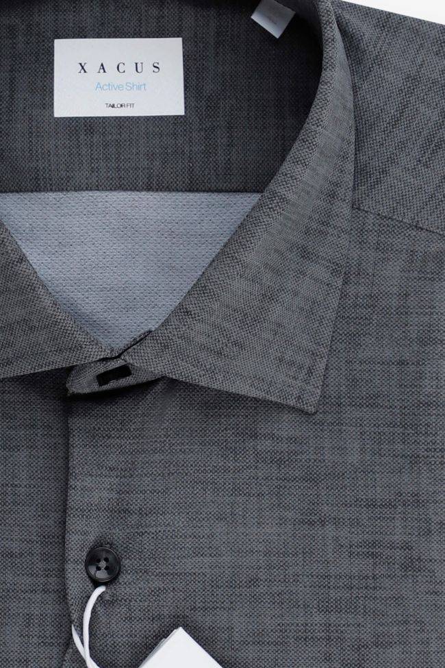xacus Hemd Herren Xacus Regular Halb Unifarben 86% poliammide 14% elastan kragen Französisch Lange Ärmel Günstiger Verkauf