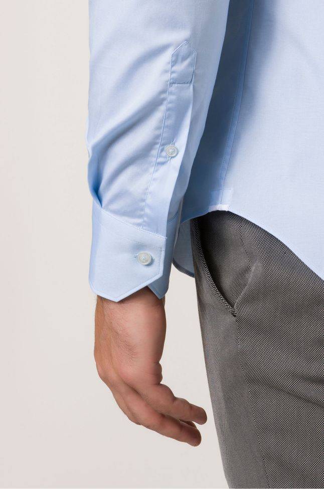 xacus Hemd Herren Xacus Slim Einfarbig 96% Baumwolle 4% elastan kragen Französisch Lange Ärmel Rabatt