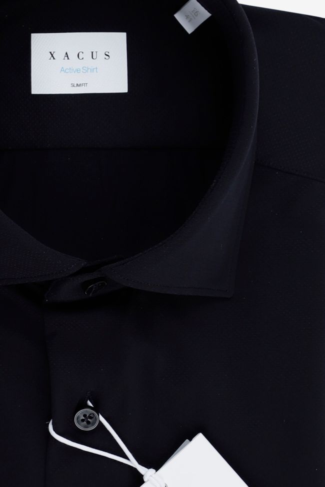 xacus Hemd Herren Xacus Slim Einfarbig 86% polyamide 14% elastane kragen Französisch Lange Ärmel Versandkostenfrei