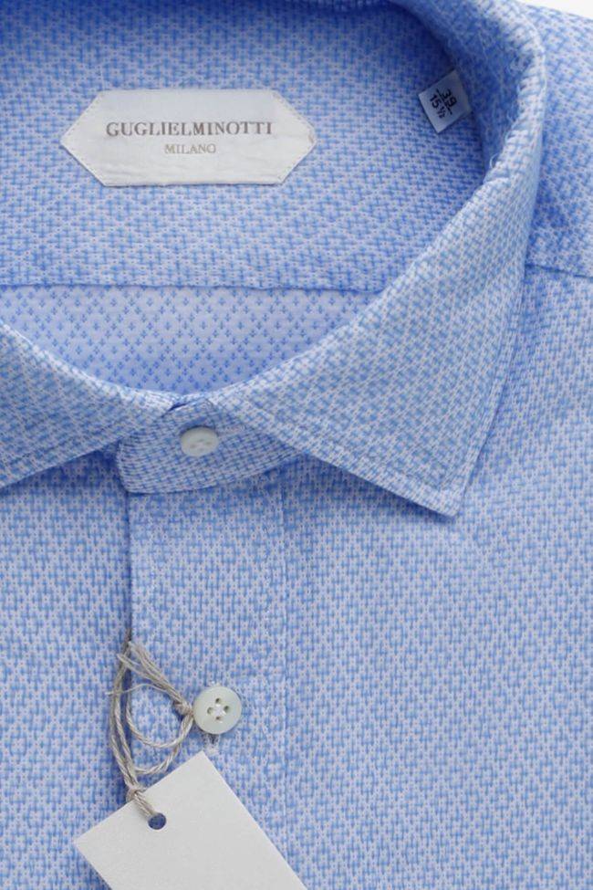guglielminotti Hemd Herren Guglielminotti Slim Halb Unifarben 100% Baumwolle kragen Französisch Lange Ärmel Flash Sale