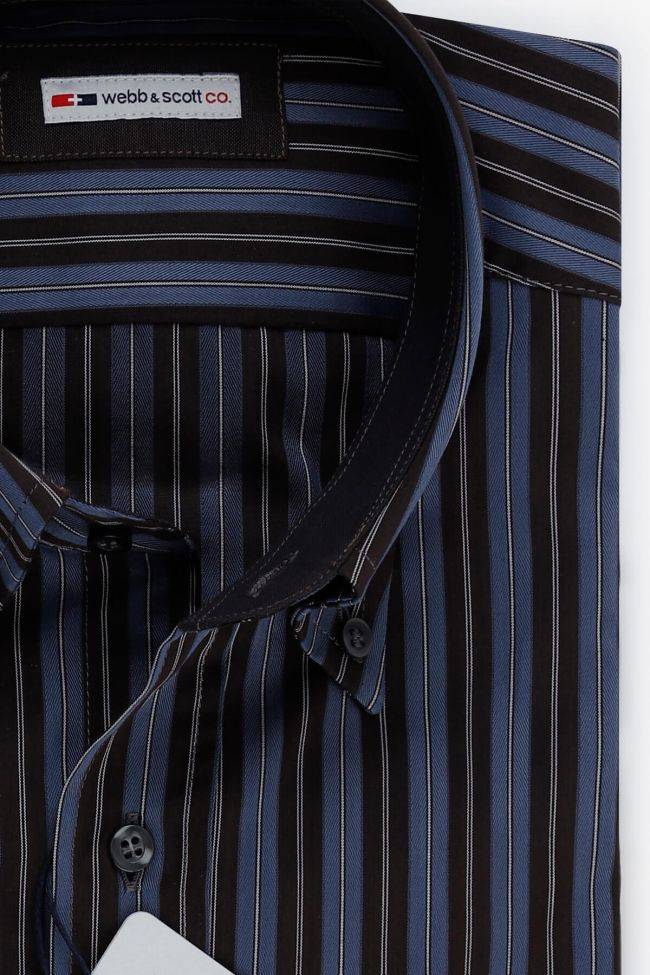 webb & scott Hemd Herren Webb & Scott Classic Streifen 100% Baumwolle kragen Button-Down Lange Ärmel Im Verkauf