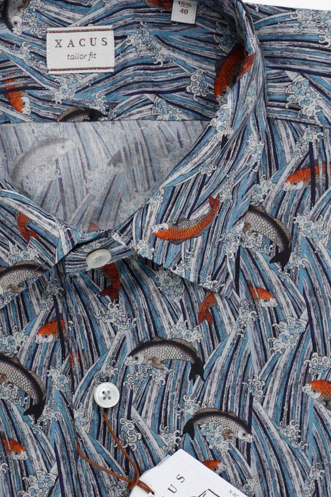 xacus Hemd Herren Xacus Regular Muster 100% Baumwolle kragen Italienisch Lange Ärmel Outlet