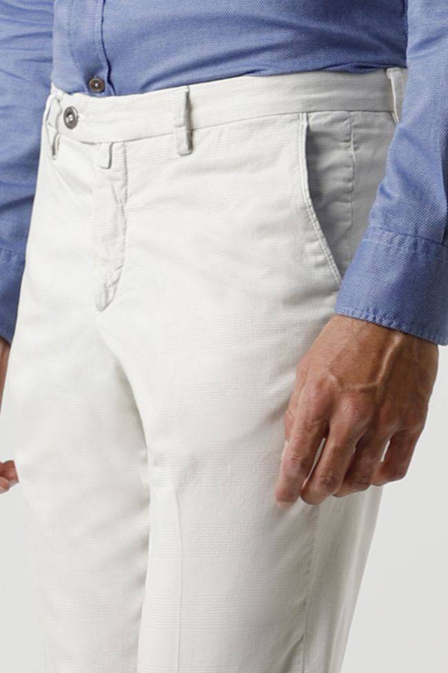 b-settecento Hose Herren B-Settecento Chinos Slim Karo 98% wool 2% EL Exklusivangebot