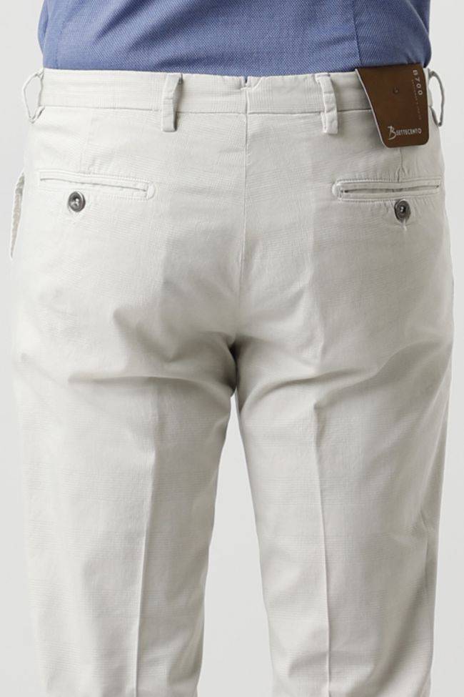 b-settecento Hose Herren B-Settecento Chinos Slim Karo 98% wool 2% EL Exklusivangebot