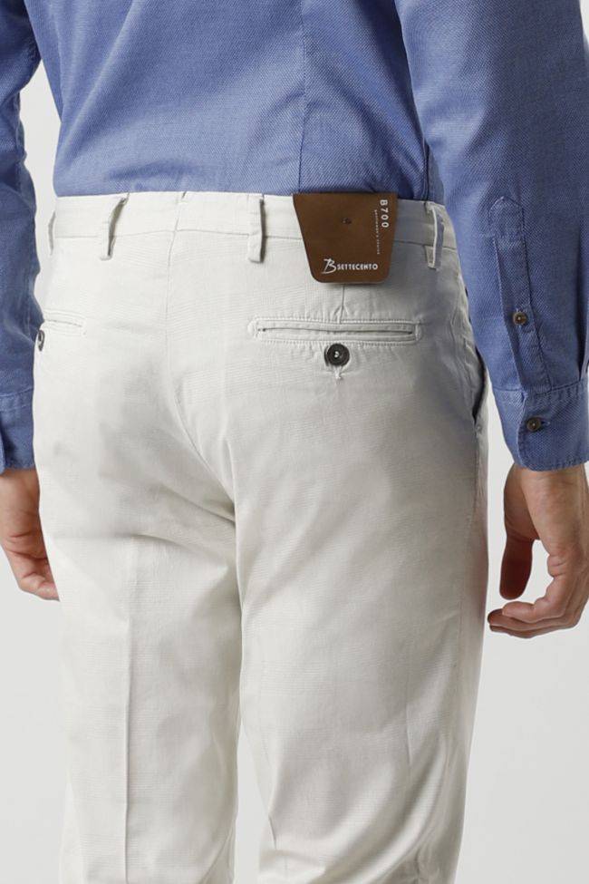 b-settecento Hose Herren B-Settecento Chinos Slim Karo 98% wool 2% EL Exklusivangebot