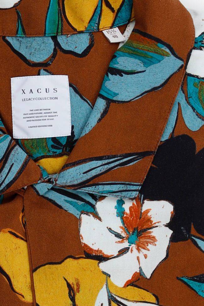 xacus Hemd Herren Xacus Regular Muster 100% Viskose kragen Hawaiikragen Kurze Ärmel Letzte 2 Tage