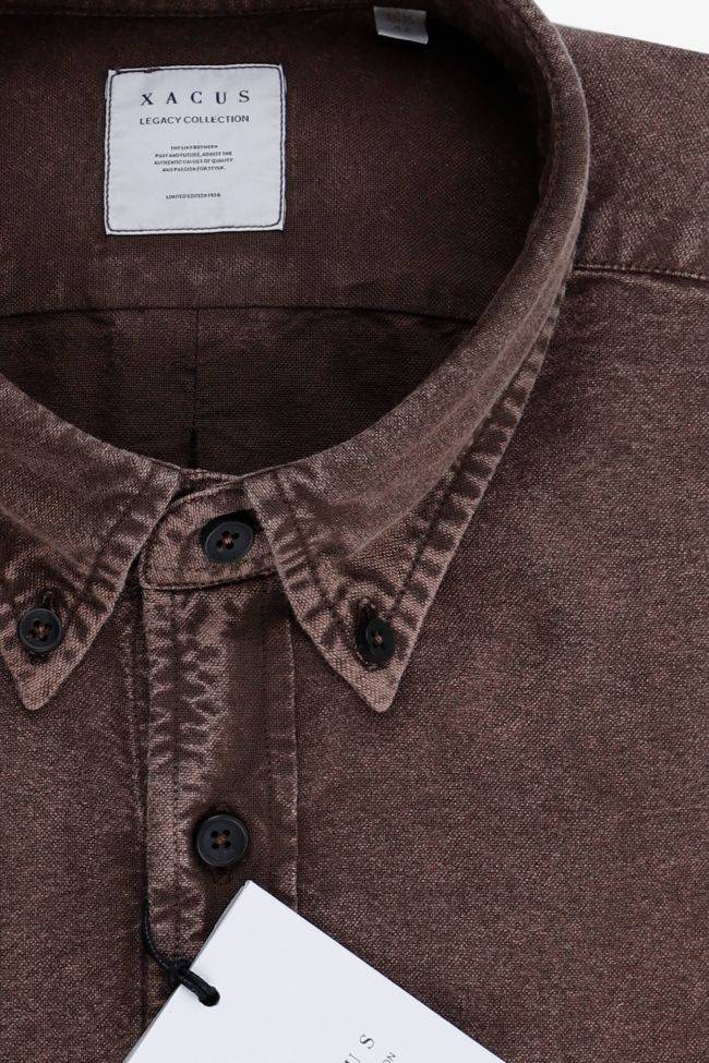 xacus Hemd Herren Xacus Regular Einfarbig 100% Baumwolle Denim Jeans kragen Button-Down Lange Ärmel Online Outlet