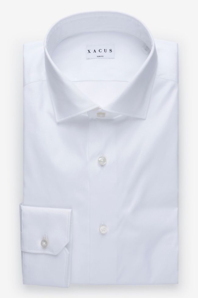 xacus Hemd Herren Xacus Slim Einfarbig 96% Baumwolle 4% elastan kragen Französisch Lange Ärmel Kostenlose Rückgabe