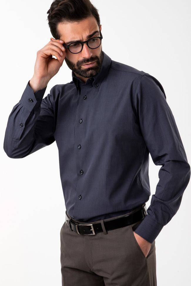 aplomb Hemd Herren Aplomb Regular Einfarbig 100% Baumwolle kragen Button-Down Lange Ärmel JETZT KAUFEN