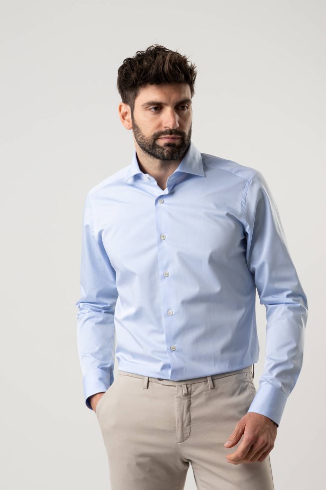 caliban Hemd Herren Caliban Regular Einfarbig 100% Baumwolle kragen Französisch Lange Ärmel Neueste Stile